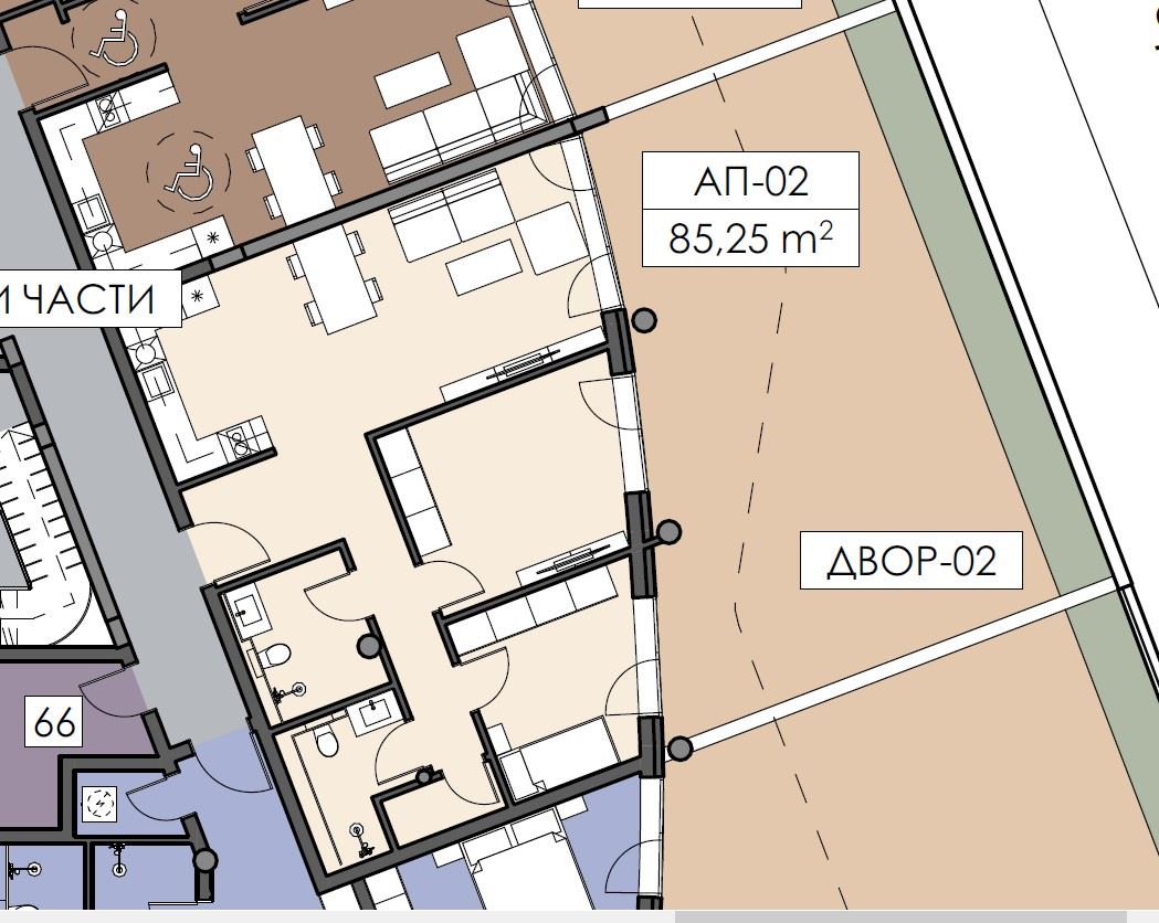 Apartmán se dvěma ložnicemi a soukromou zahradou v nové části Nesebaru – top lokalita bez poplatku za údržbu