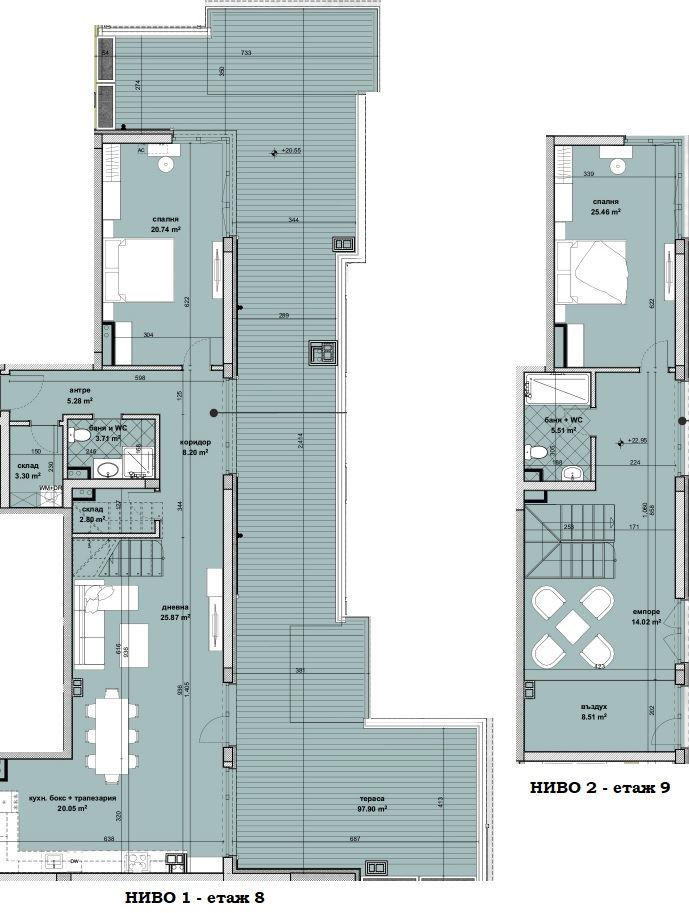 Exkluzivní mezonetový apartmán se 2 ložnicemi a panoramatickou terasou v novém domě v rezidenční čtvrti Slaveykov, Burgas – prostor, luxus a prestiž