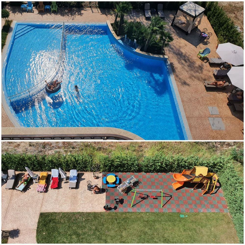 Apartmán se dvěma ložnicemi a velkou panoramatickou terasou ve stylovém komplexu v Sunny Beach