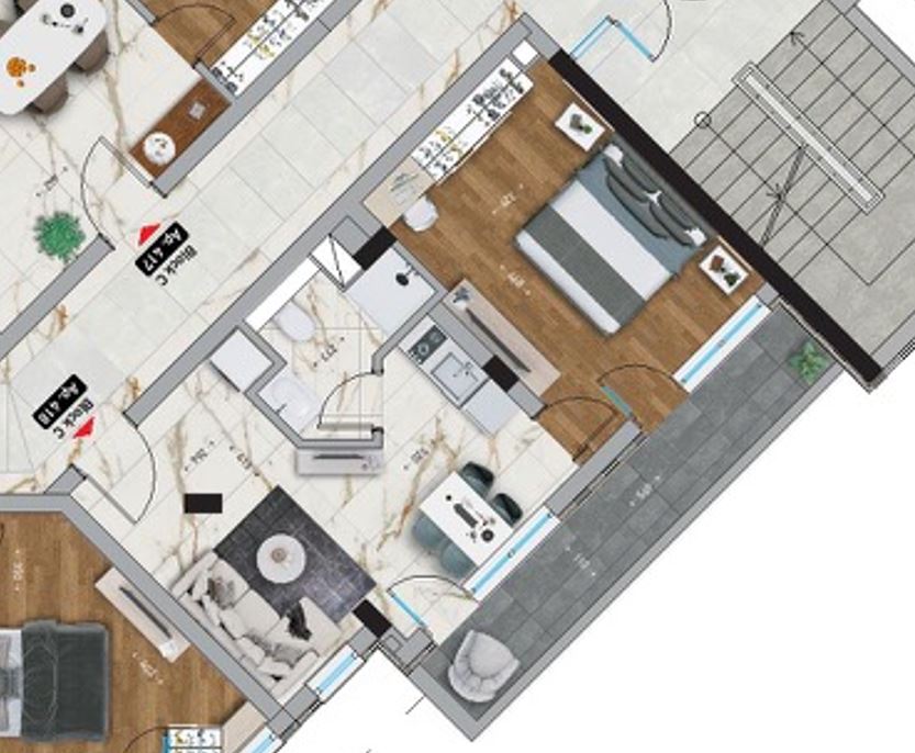 Luxusní apartmán s jednou ložnicí 50 m od moře v moderním komplexu v Aheloy