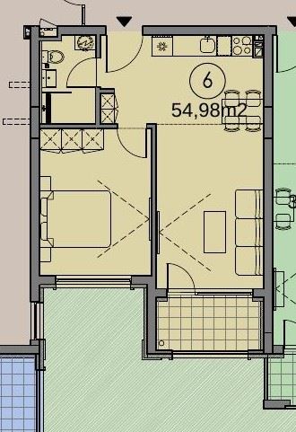 Dvoupokojový apartmán s panoramatickým výhledem na moře v novém prémiovém komplexu v první linii u moře ve Sveti Vlas