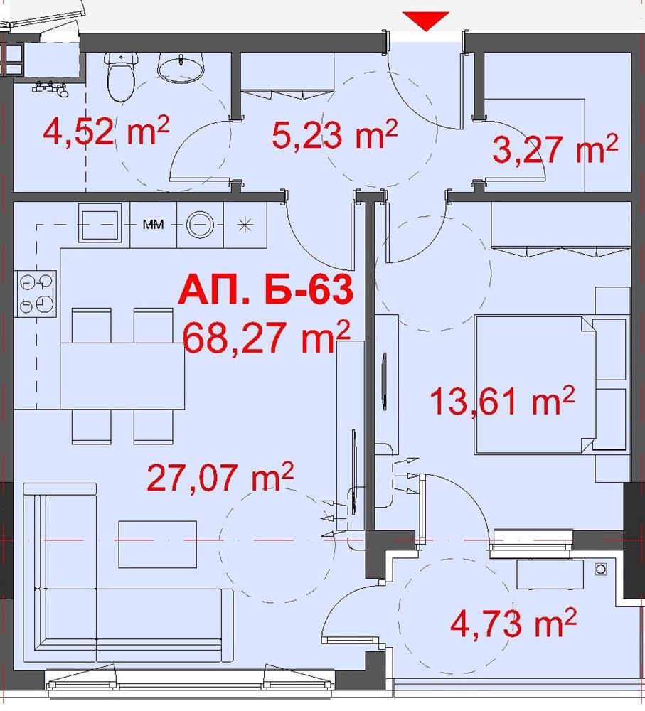 Prostorný apartmán s jednou ložnicí v luxusním komplexu v Burgasu s působivým panoramatickým výhledem