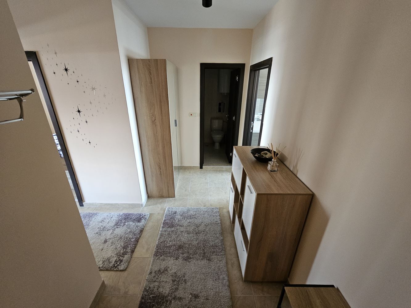 Třípokojový apartmán s výhledem na moře – poslední patro se dvěma terasami v komplexu v Nesebaru