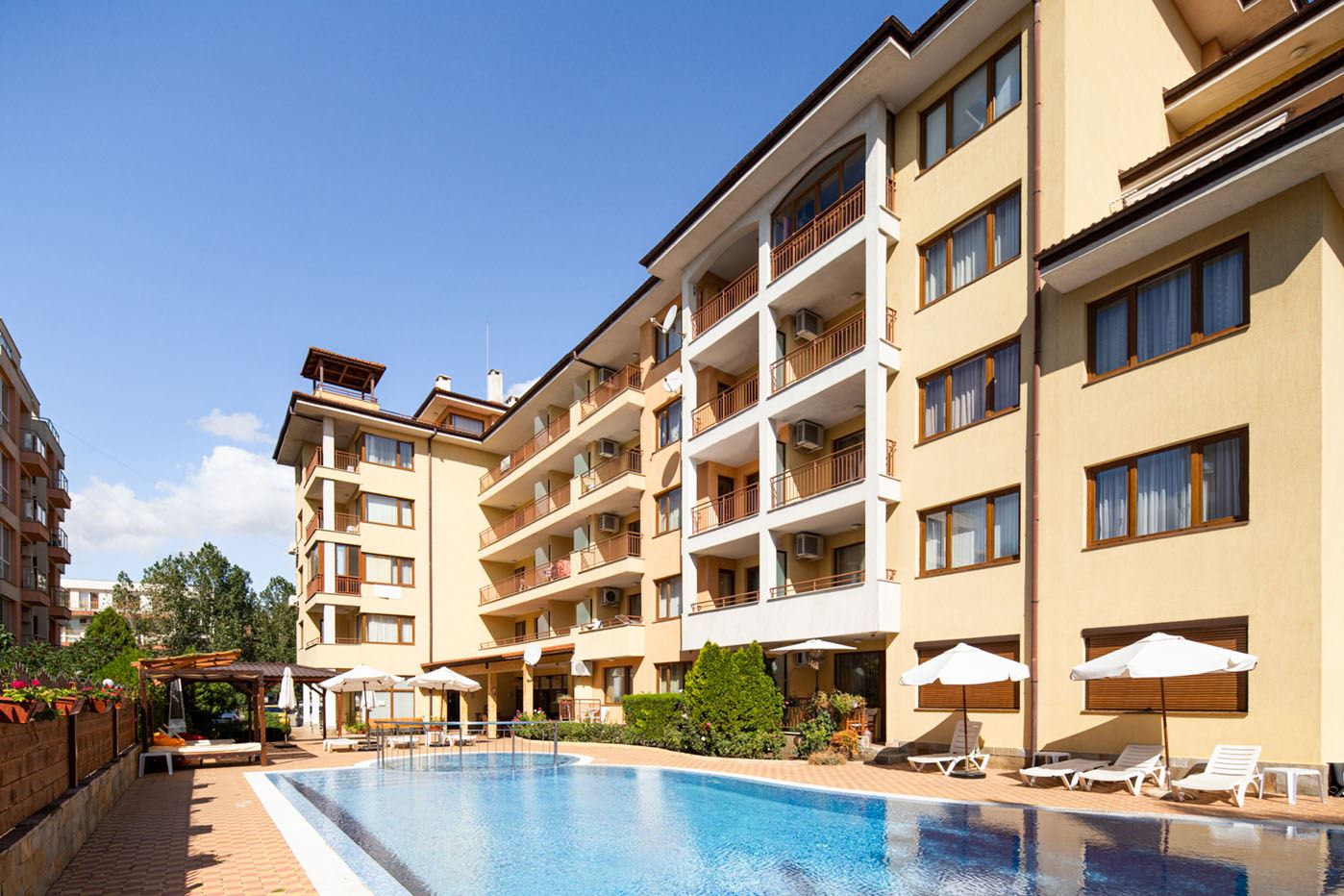 Útulnost a praktičnost – byt s jednou ložnicí v komplexu na Sunny Beach