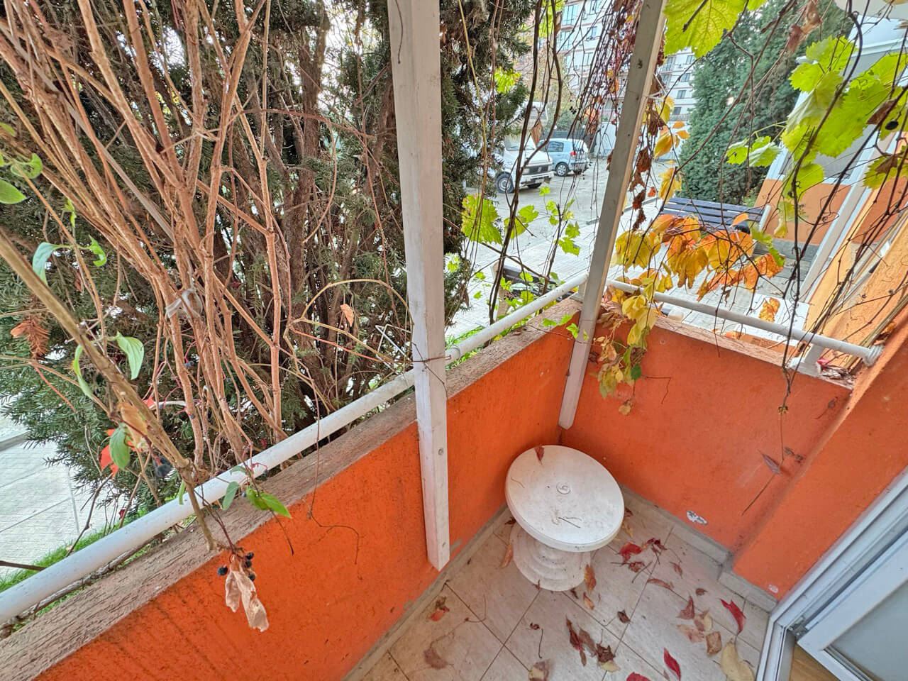 Slunečný břeh: komfortní přízemní studio s balkonem v komplexu s bazénem a ostrahou