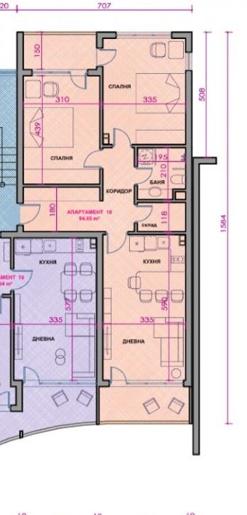 Třípokojový apartmán s čelním panoramatickým výhledem na moře v Pomorie – první linie u moře, Jižní pláž a bez poplatku za údržbu!