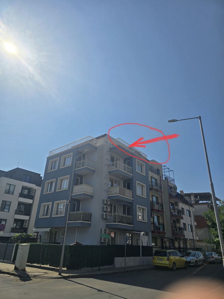 Studio s obrovskou panoramatickou terasou a nádherným výhledem v Nesebaru, čtvrť Černo More 2 – bez poplatku za údržbu