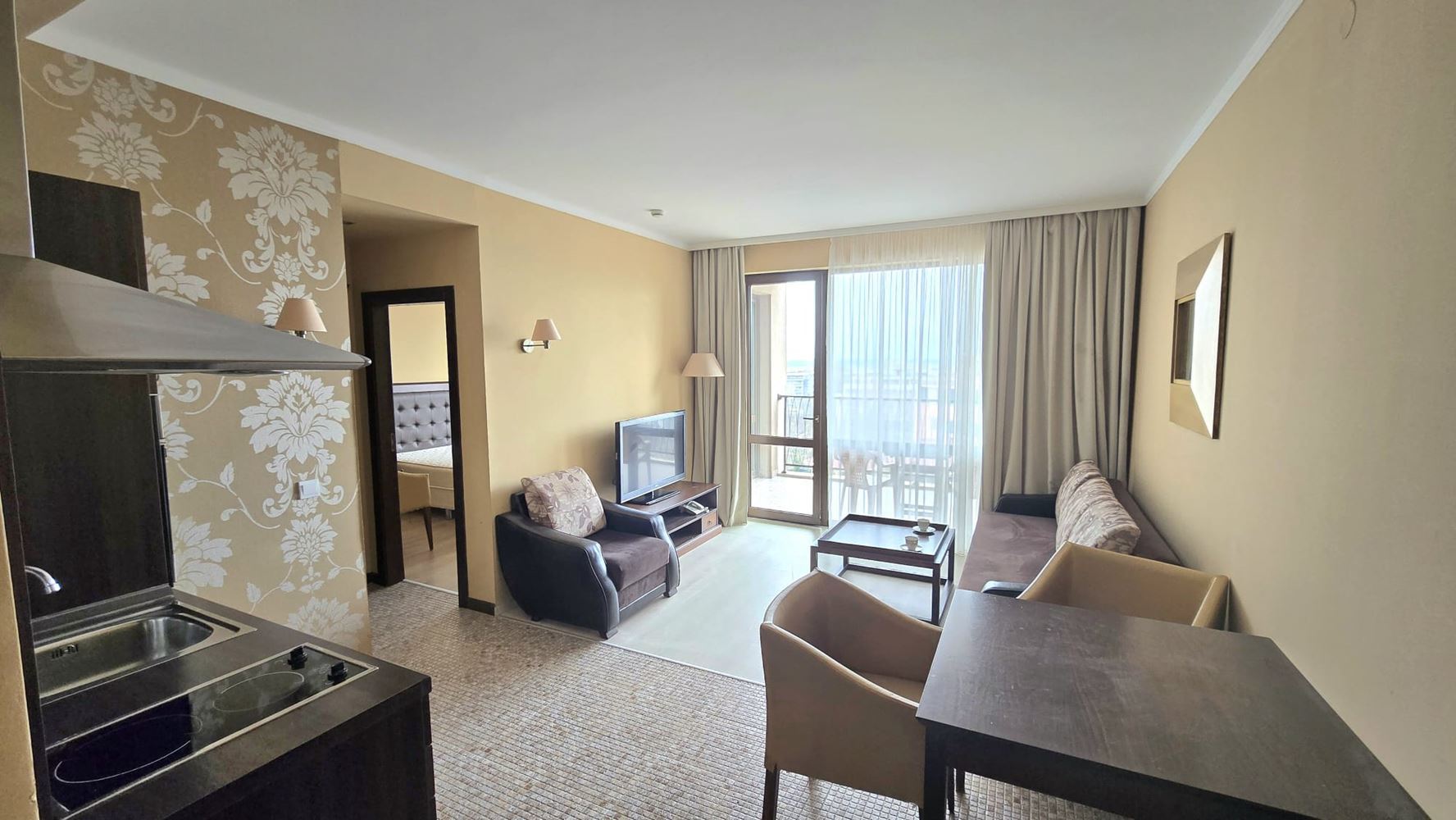 Elegantní byt s jednou ložnicí v luxusním komplexu s prémiovým vybavením v Sunny Beach