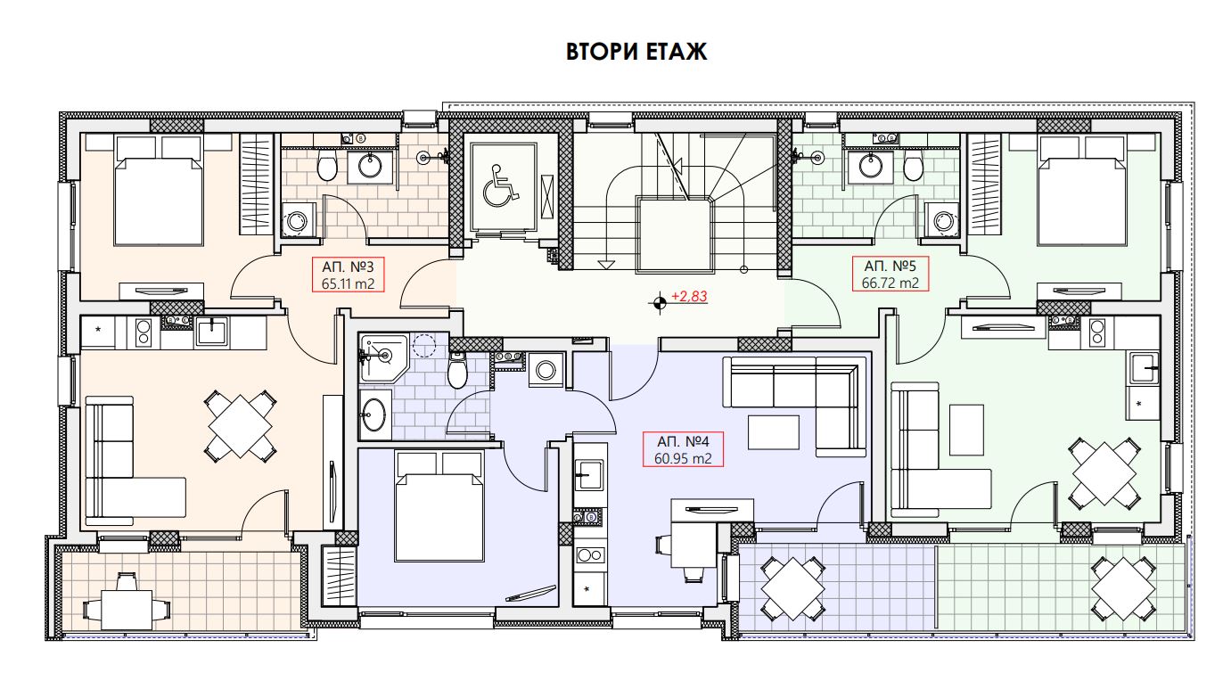 Nový dvoupokojový byt v luxusním moderním komplexu ve Sveti Vlasu.