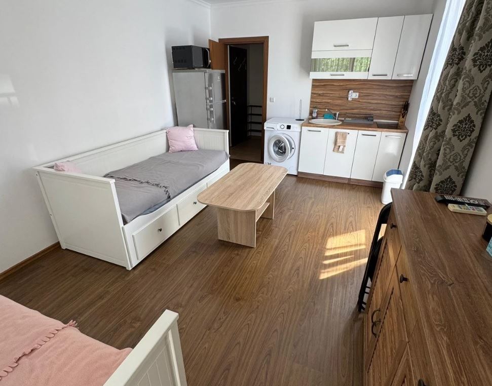 Útulné studio s mořskou atmosférou v prestižním komplexu u pláže v Elenite