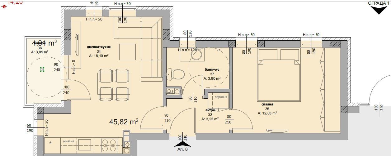 Nový apartmán s jednou ložnicí ve stylovém komplexu s bazénem, 500 m od pláže v Ravdě