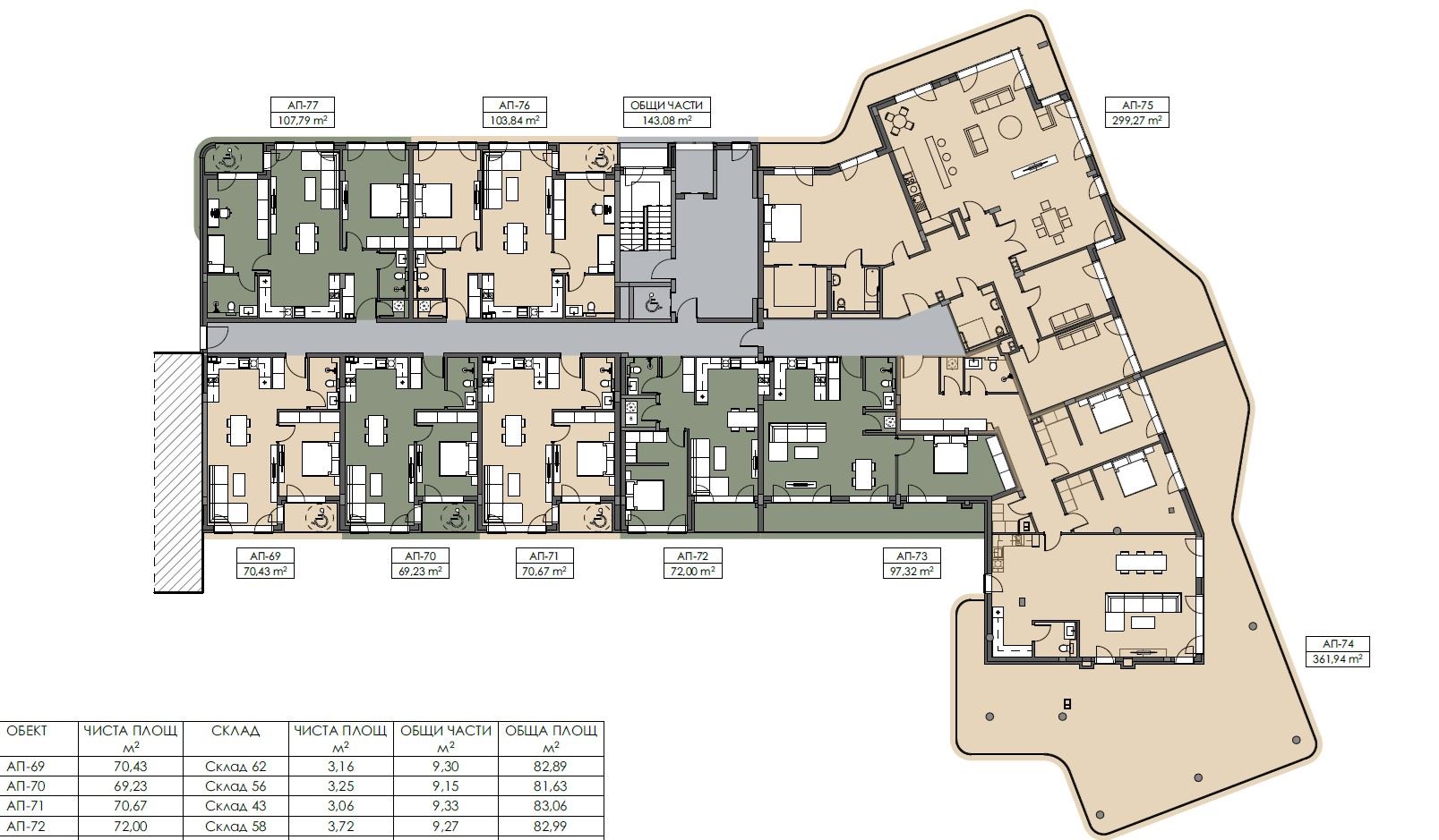 Jednopokojový apartmán v nejvyšším patře s panoramatickým výhledem v Nesebaru – bez poplatku za údržbu
