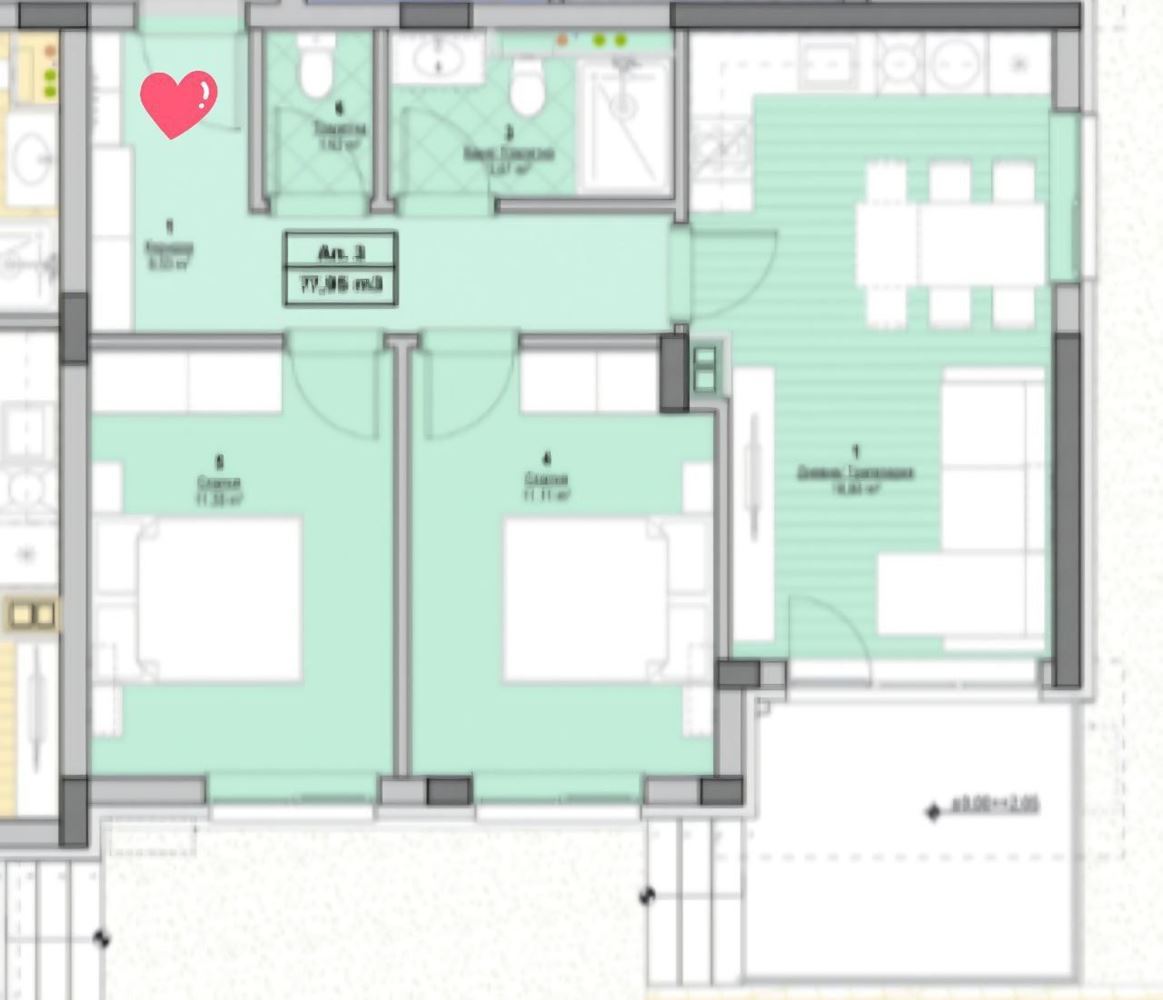 Moderní třípokojový apartmán s parkovacím místem v novém komplexu na Slunečném pobřeží