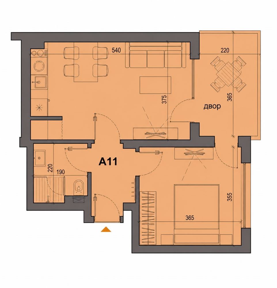 Apartmán s vlastní zahrádkou 100 m od moře v Sarafovu – novostavba před Aktem 15