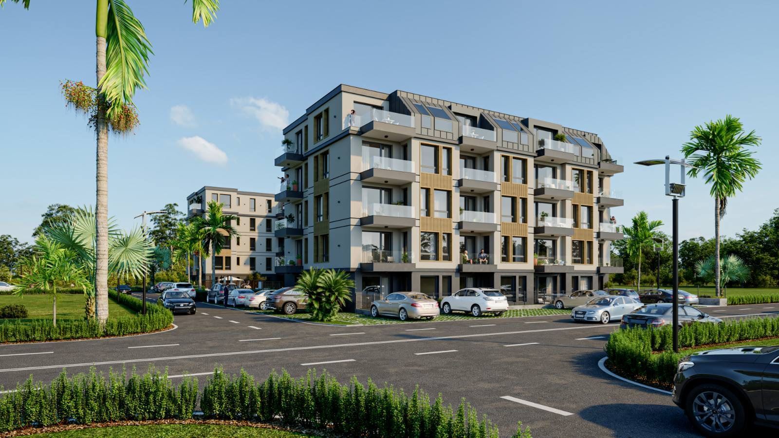 Prostorné a světlé studio v novém komplexu – 500 m od moře