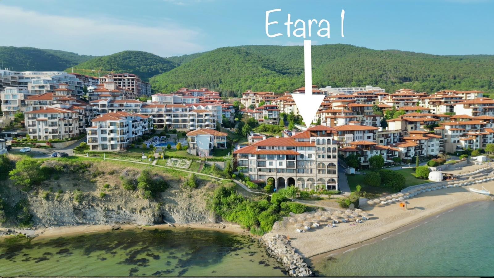 Apartmán se dvěma ložnicemi na první linii u moře ve Sveti Vlas – komfort, prostornost a jedinečný výhled na moře