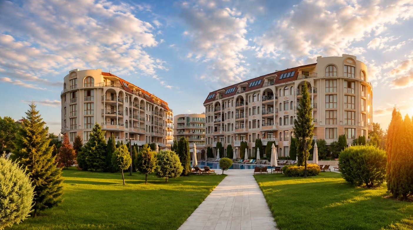 První linie k pláži Butamyata! Zařízený apartmán s jednou ložnicí a částečným výhledem na moře v Sinemorec