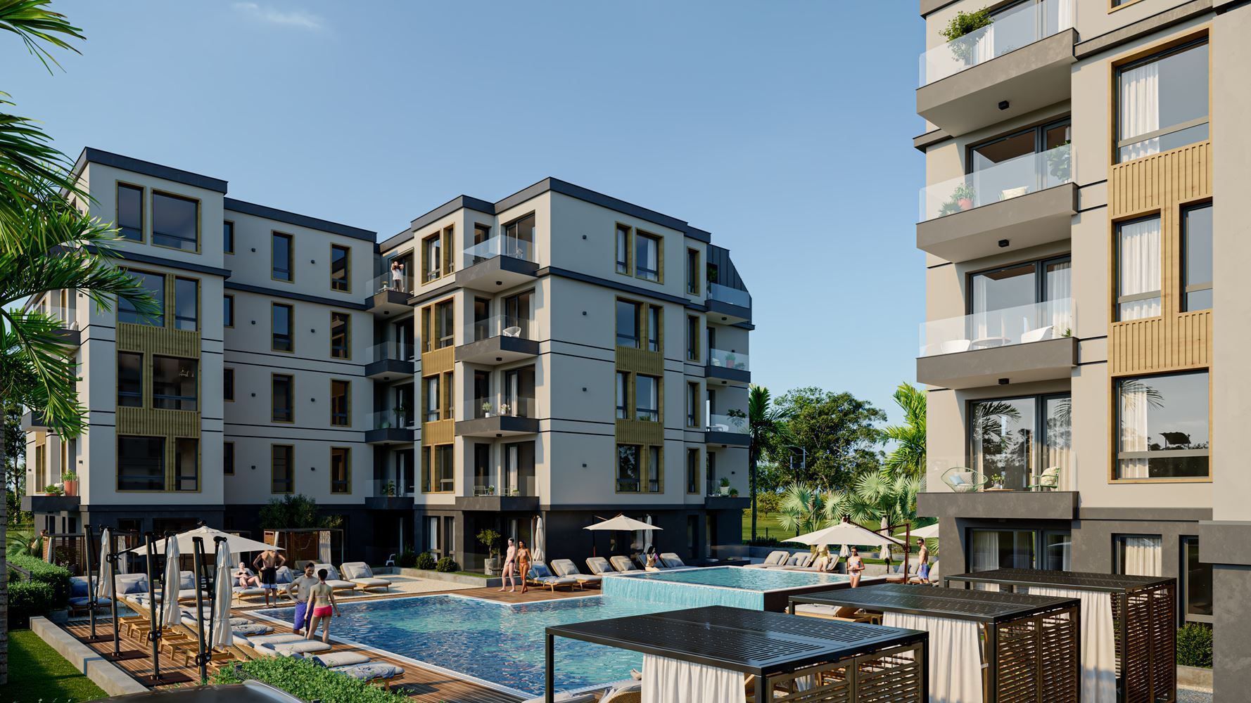 Prostorné a světlé studio v novém komplexu – 500 m od moře