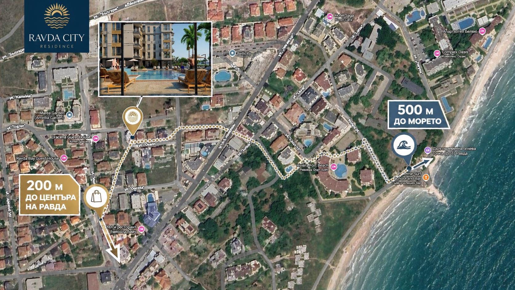 Prostorné a světlé studio v novém komplexu – 500 m od moře