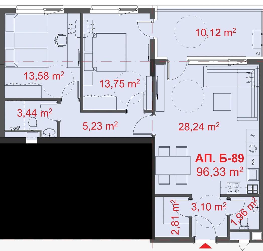 Moderní apartmán se dvěma ložnicemi a výhledem na jezero v Burgasu. S parkovacím místem!