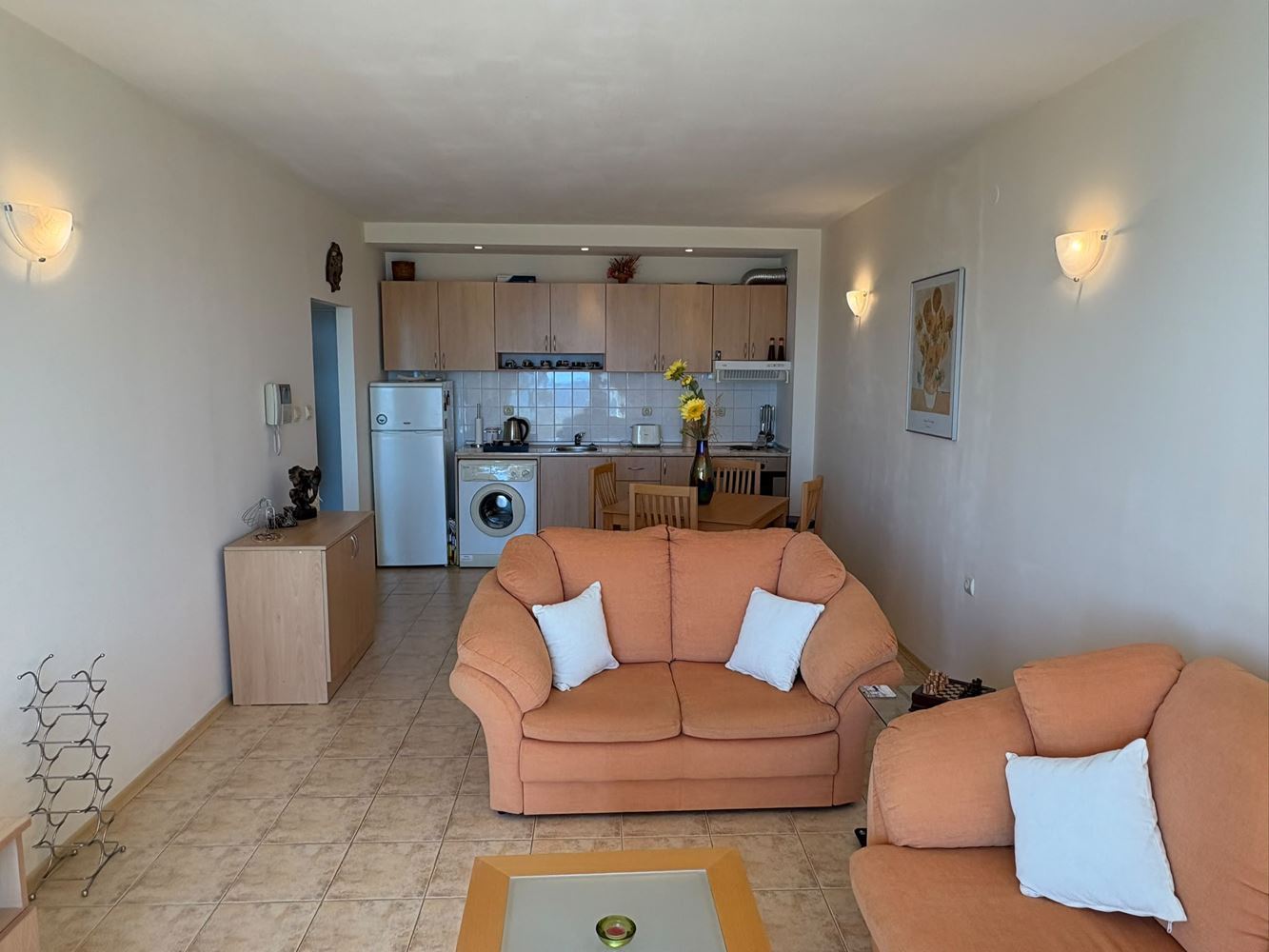 První linie v Sveti Vlas – prostorný apartmán s jednou ložnicí a výhledem na moře