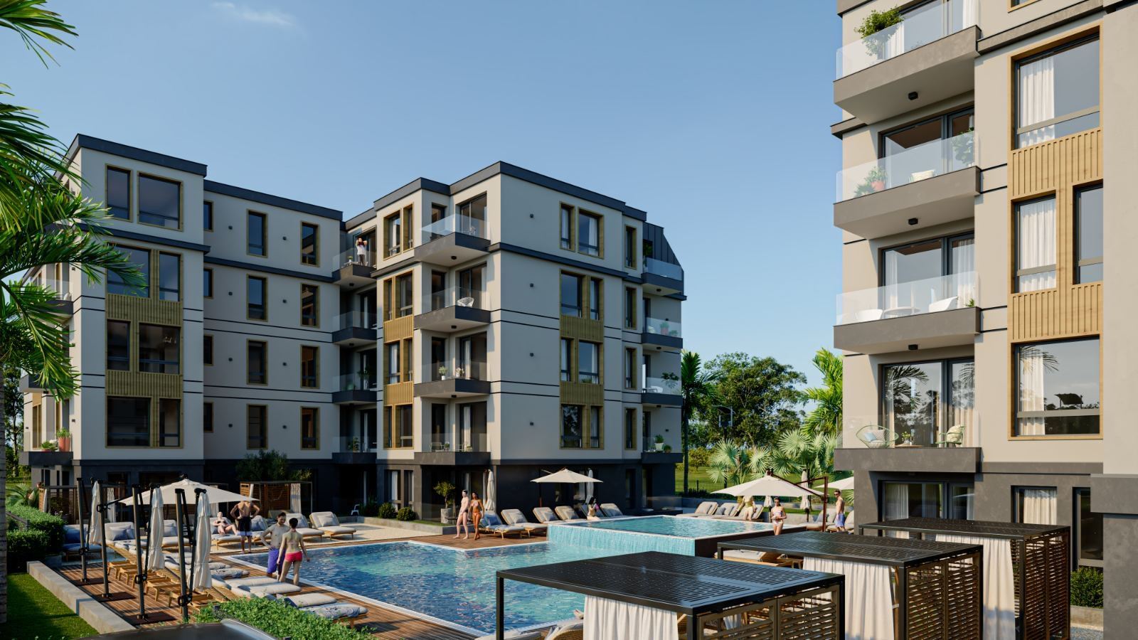 Prostorné a světlé studio v novém komplexu – 500 m od moře